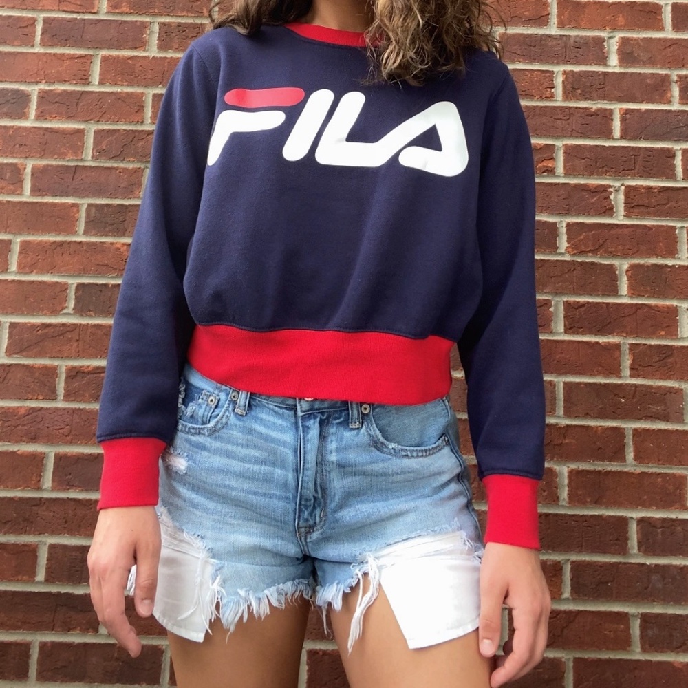 FILA Red Navy White Crewneck Sweatshirt